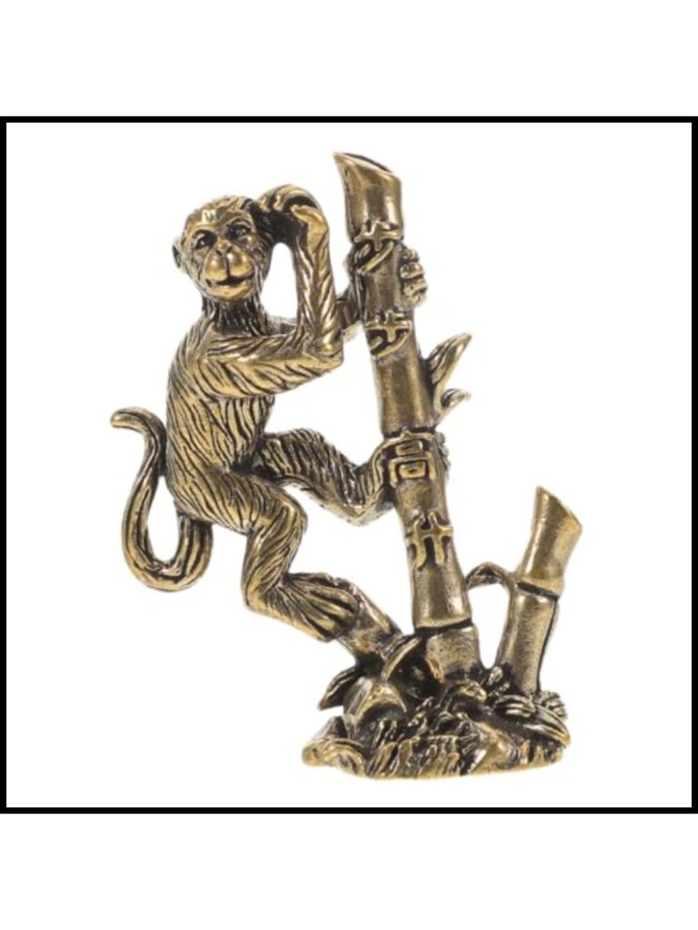 Solid Brass Monkey Figurine Small Animal Statue Desktop Decor Tea Pet